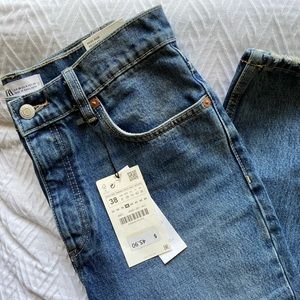 NWT Zara High Rise Straight Leg Jeans